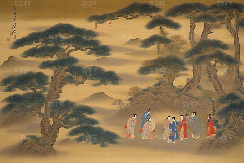 经典爱情古代东方风景中的动人传说