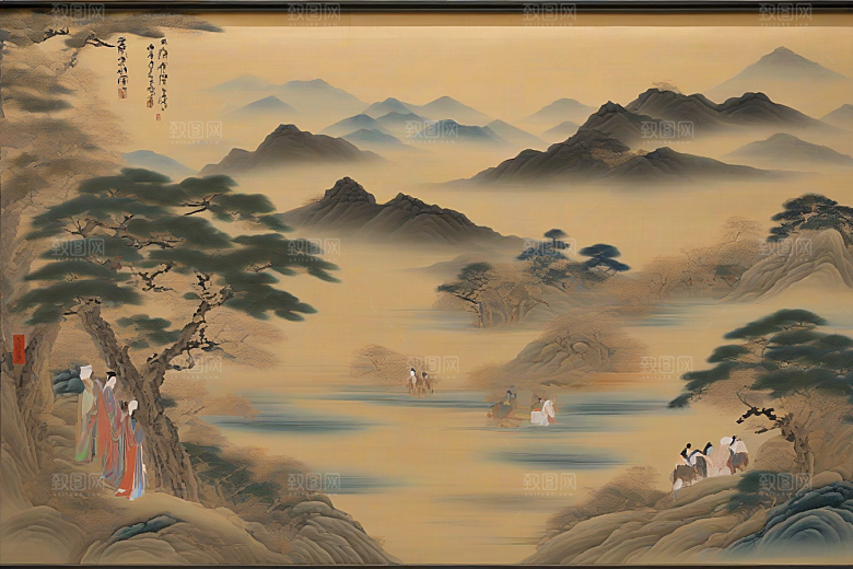 经典爱情古代东方风景中的动人传说