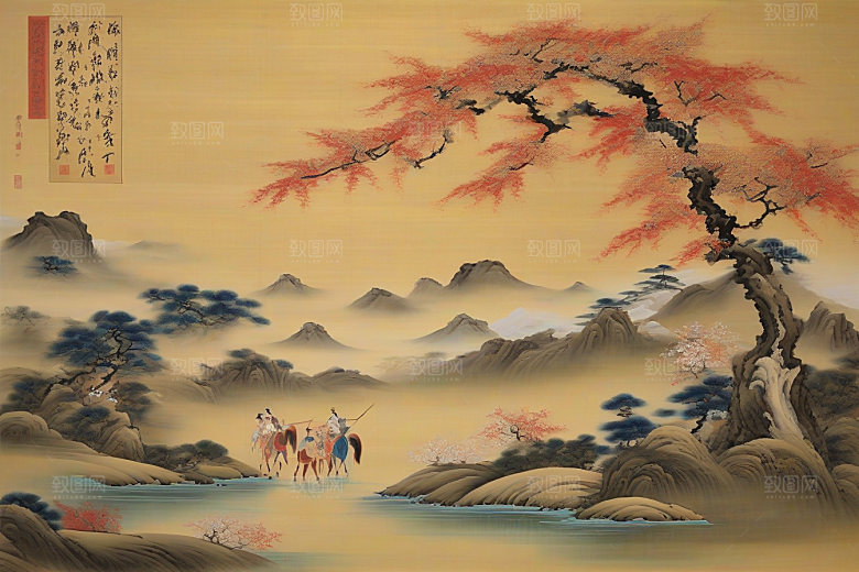 经典爱情古代东方风景中的动人传说