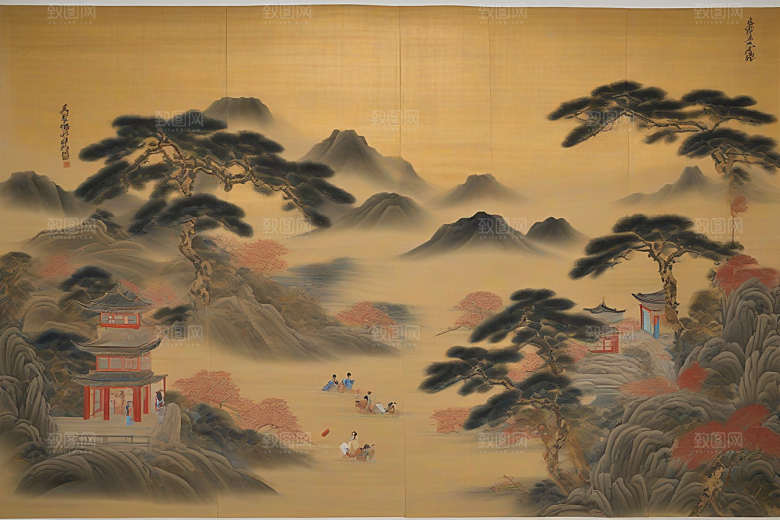 经典爱情古代东方风景中的动人传说