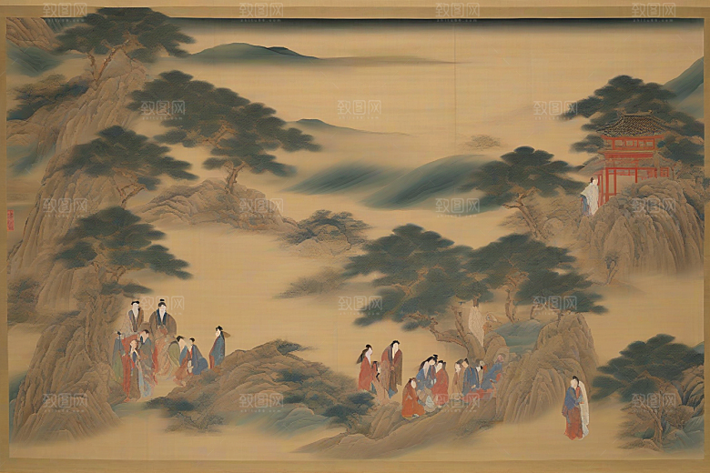 经典爱情古代东方风景中的动人传说