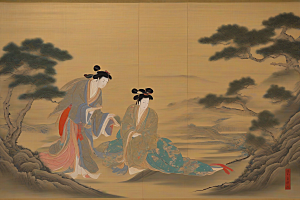 经典爱情古代东方风景中的动人传说