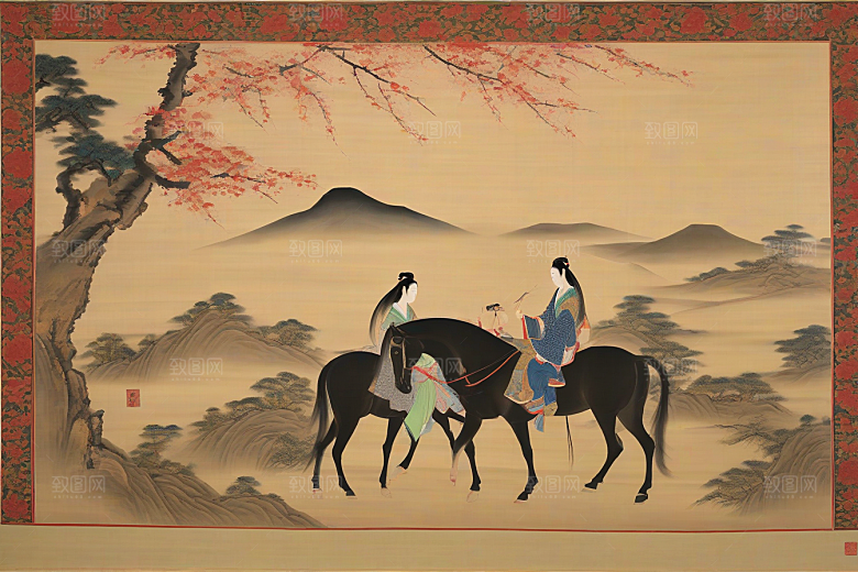 经典爱情古代东方风景中的动人传说