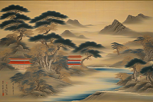 走入画卷古代东方风景中的爱情故事