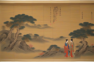 走入画卷古代东方风景中的爱情故事