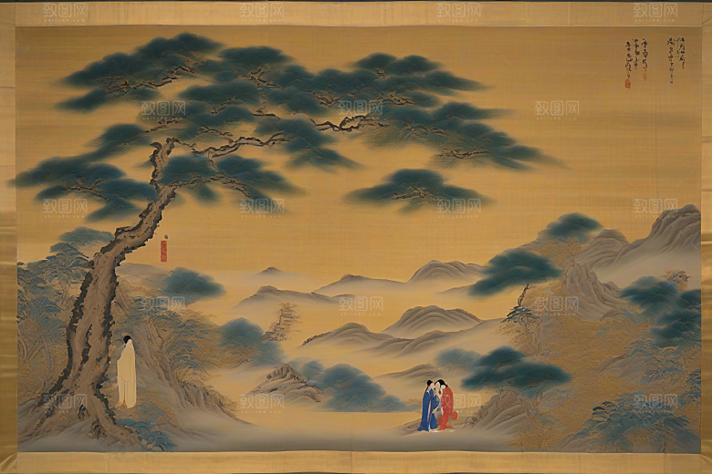 走入画卷古代东方风景中的爱情故事