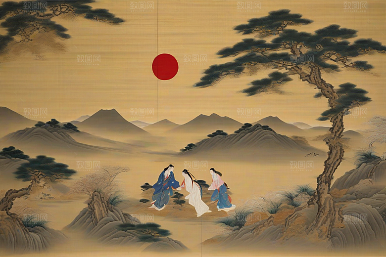 宿命之爱古老东方风景中的激情与分离