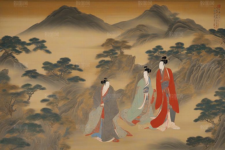 宿命之爱古老东方风景中的激情与分离
