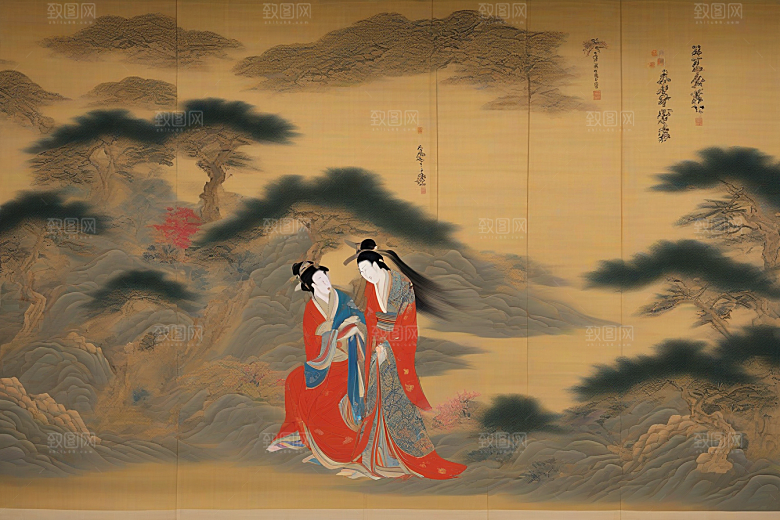 宿命之爱古老东方风景中的激情与分离