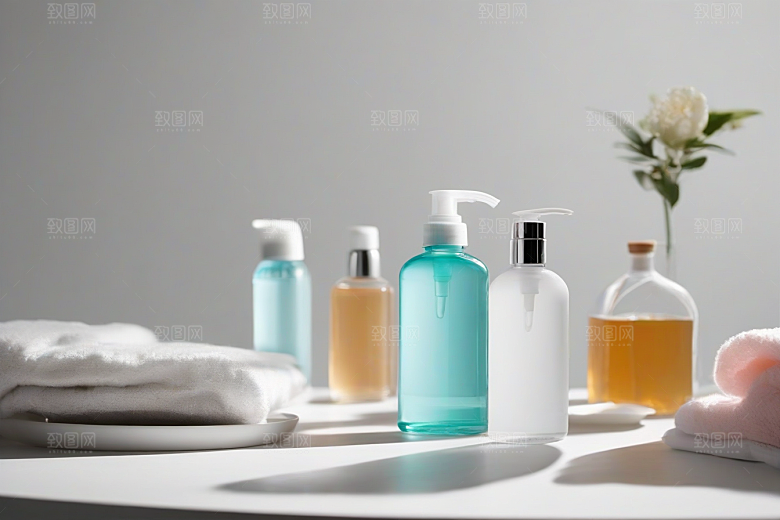 白色背景下展示的漱口水产品