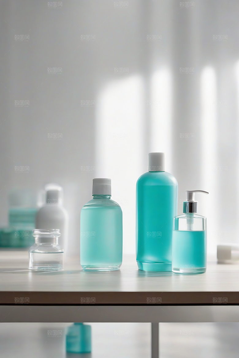 位于桌中央的漱口水产品