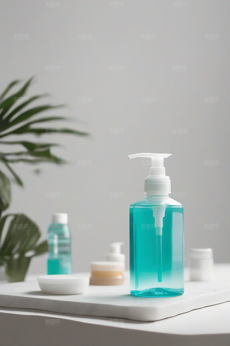 漱口水产品置于桌中央
