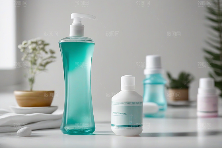 模糊床和化妆品的综合化妆台