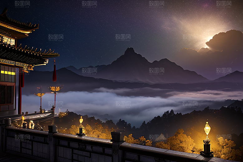 金殿梦境星空耀眼