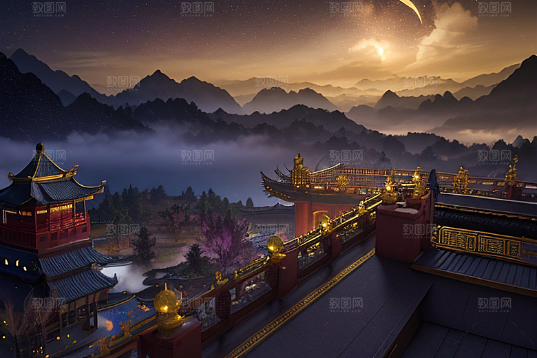 金殿梦境星空耀眼