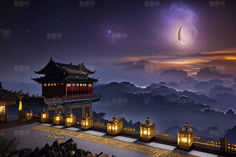 月光下的金殿奇幻之美