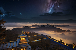 月光下的金殿奇幻之美