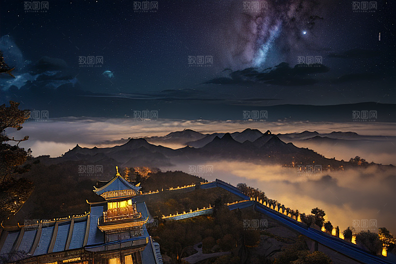 月光下的金殿奇幻之美