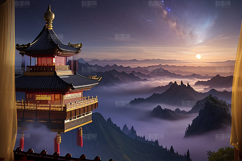 月光下的金殿奇幻之美