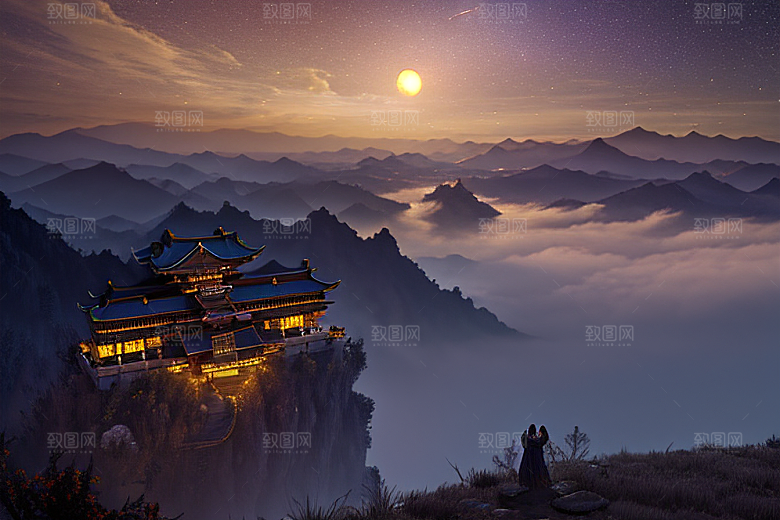 月光下的金殿奇幻之美