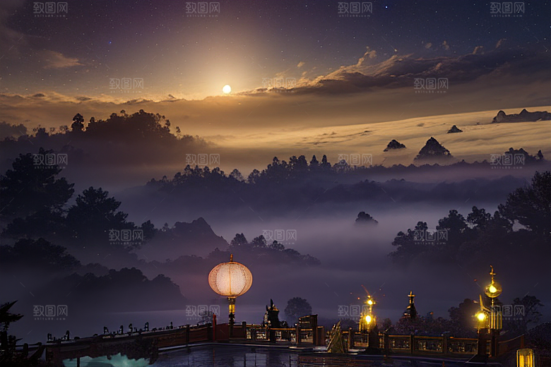 月光下的金殿奇幻之美