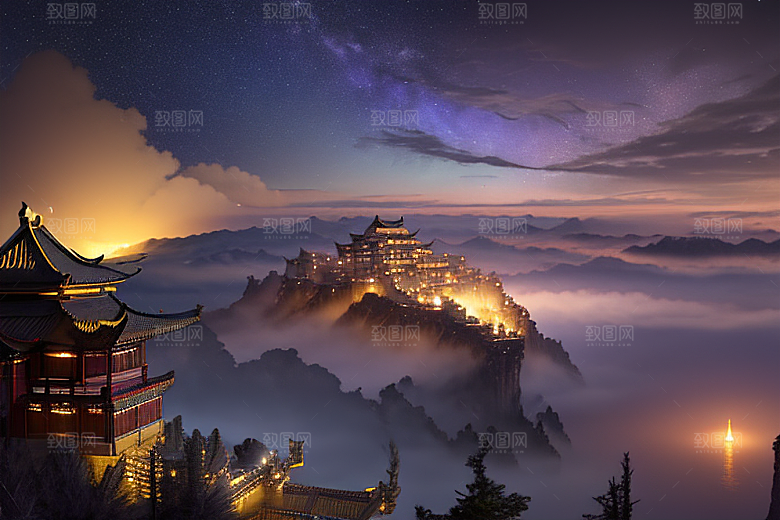 月光下的金殿奇幻之美