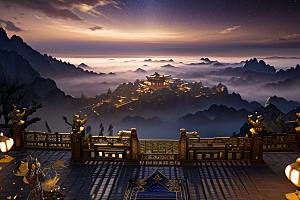 月光下的金殿奇幻之美