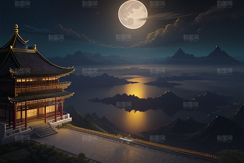 CG渲染梦幻金殿如诗