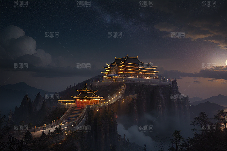 金殿梦境星空耀眼
