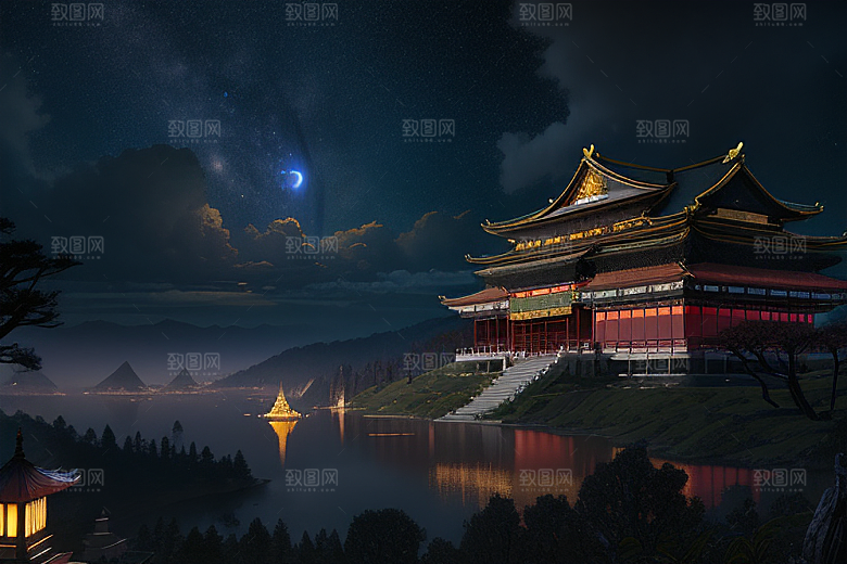 金殿梦境星空耀眼