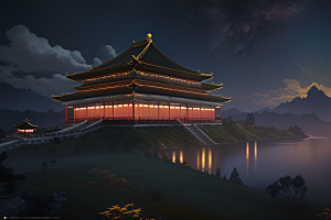 月光下的金殿奇幻之美