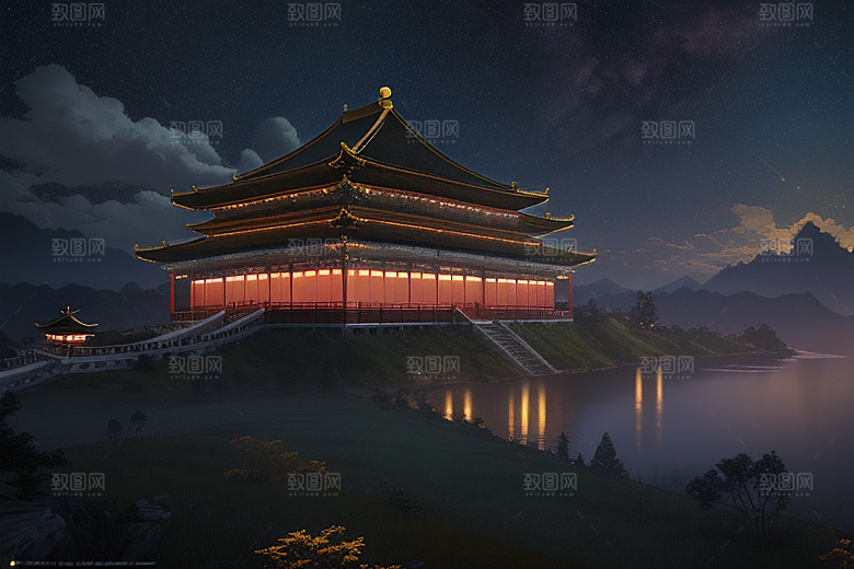 月光下的金殿奇幻之美