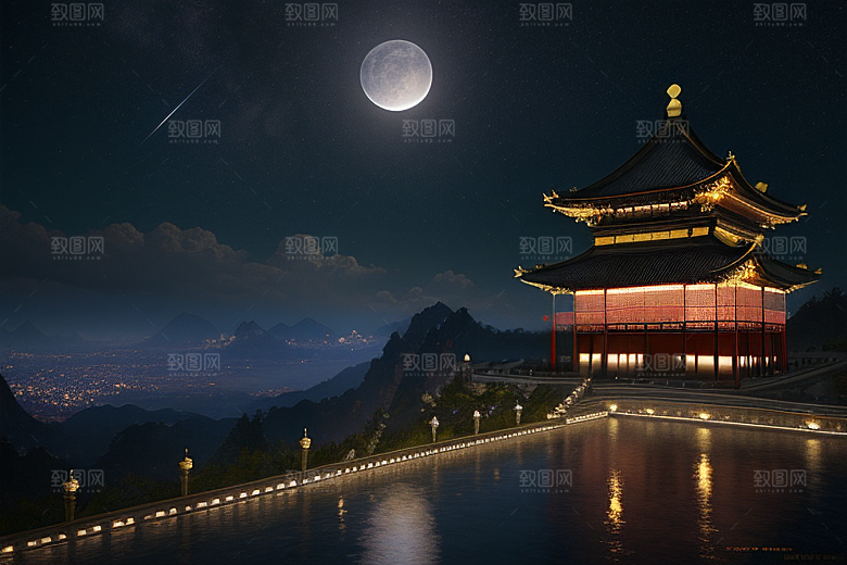 月光下的金殿奇幻之美