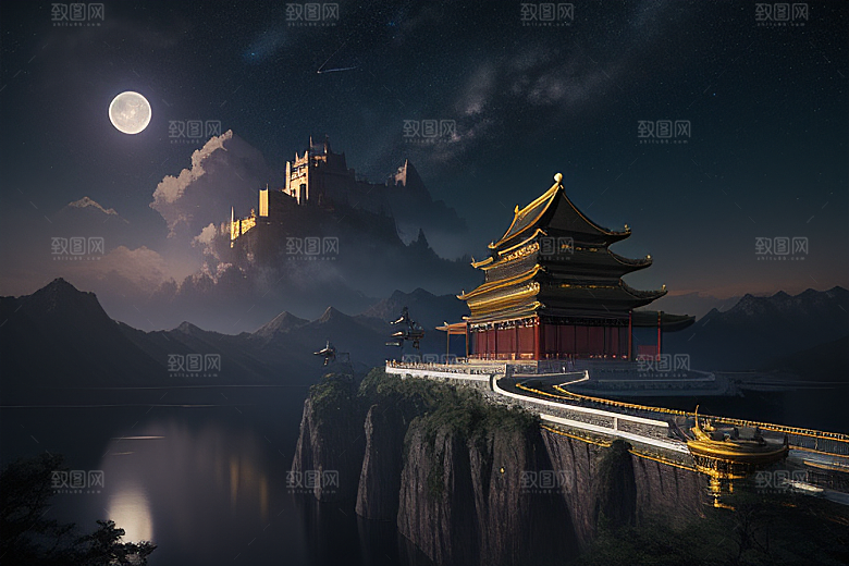 月光下的金殿奇幻之美