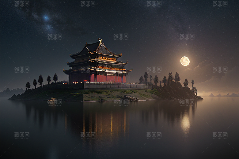 月光下的金殿奇幻之美