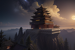 月光下的金殿奇幻之美