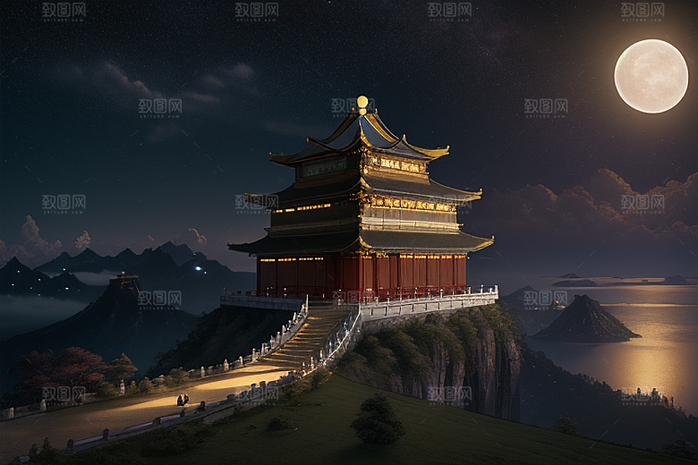 月光下的金殿奇幻之美