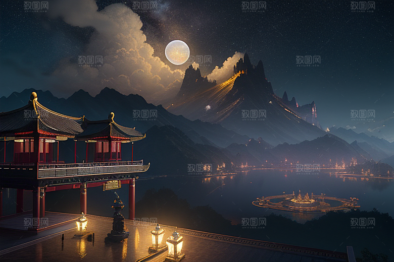 月光下的金殿奇幻之美