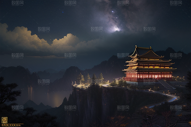 月光下的金殿奇幻之美