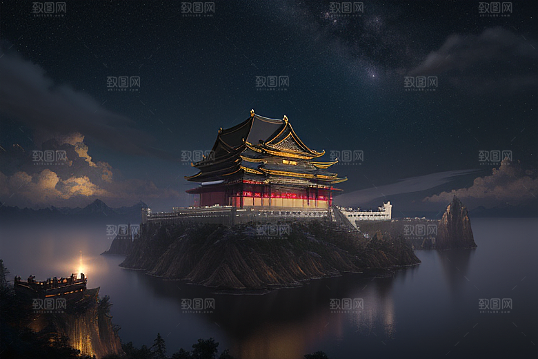 月光下的金殿奇幻之美