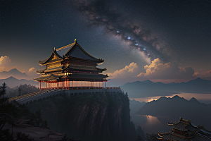 月光下的金殿奇幻之美
