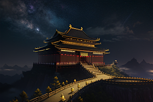 月光下的金殿奇幻之美
