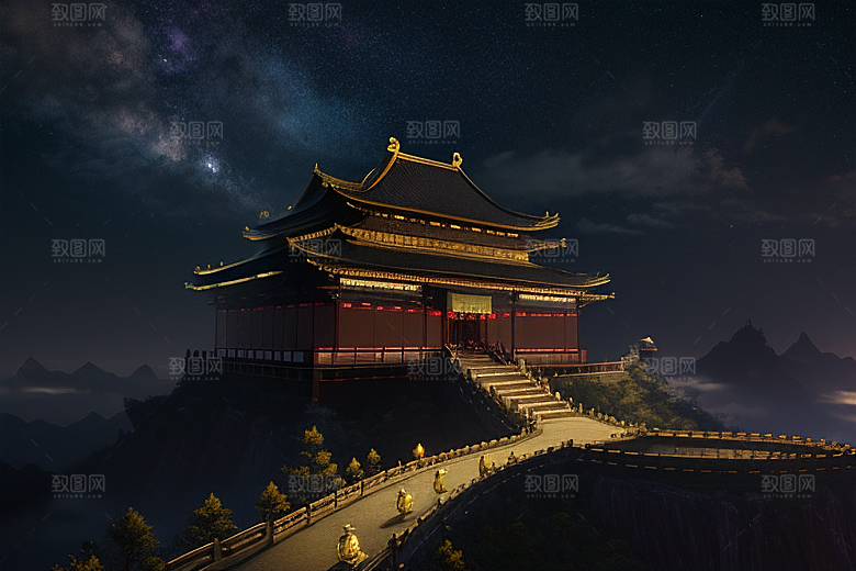 月光下的金殿奇幻之美