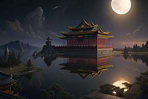 月光下的金殿奇幻之美