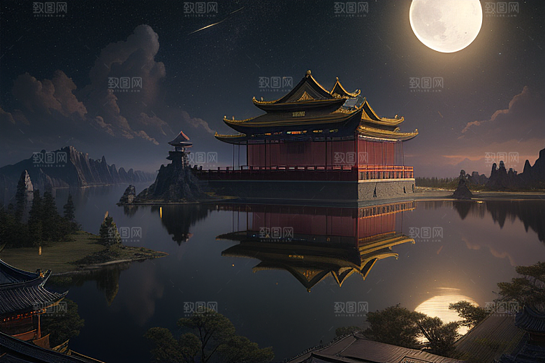 月光下的金殿奇幻之美