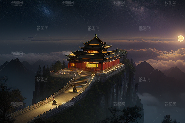 望日出云海金殿飘渺