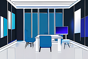 创新装饰商务人士全新办公室的蓝色魅力