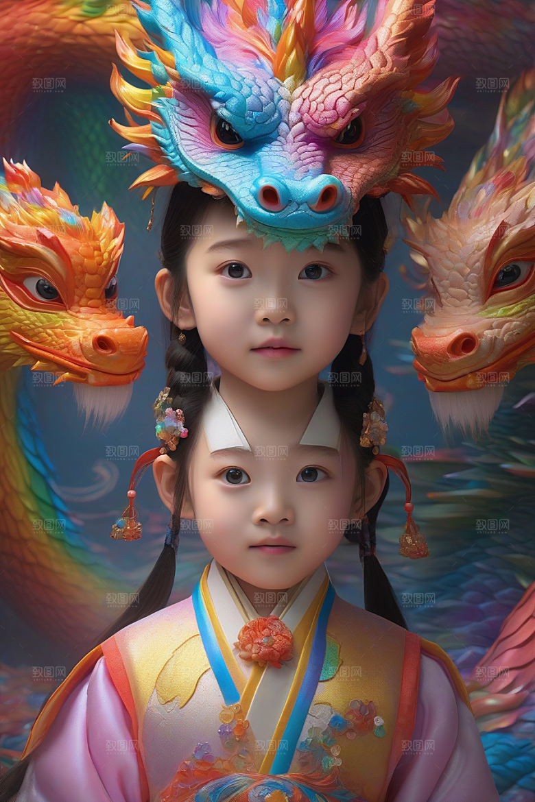 小女孩与绚丽彩虹龙的神奇友谊故事