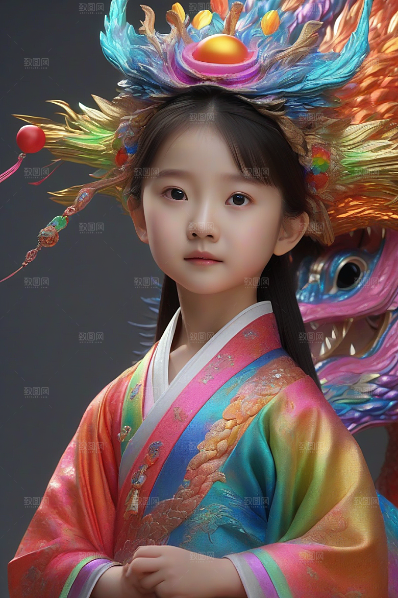 小女孩与绚丽彩虹龙的神奇友谊故事
