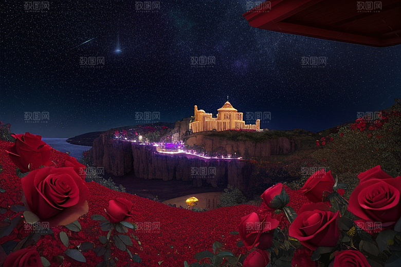 红宝石梦境水晶与星空闪耀